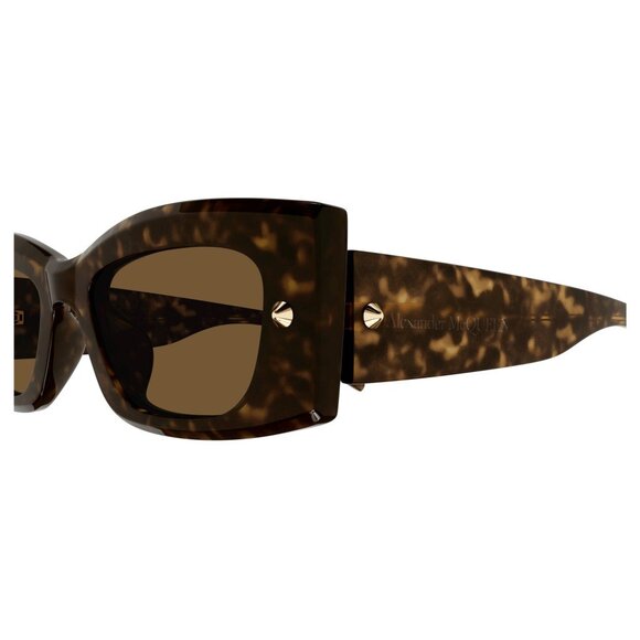 NEW NEW ALEXANDER MCQUEEN AM0426S 002 HAVANA BROWN SUNGLASSES